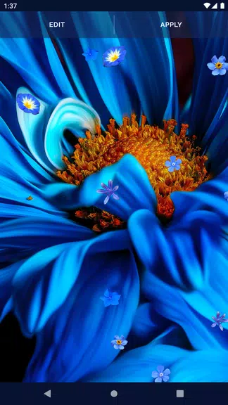 Blue Flowers Live Wallpaper स्क्रीनशॉट 3