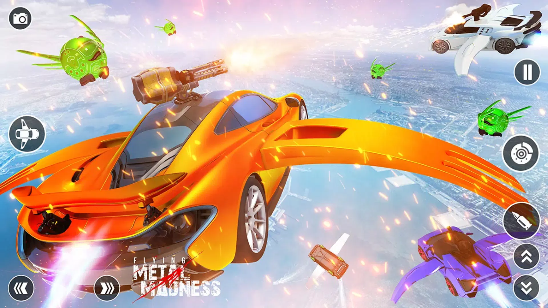 Flying Car Robot Shooting Game Скриншот 2