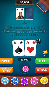 Casino BlackJack 21 Card Game Скриншот 1