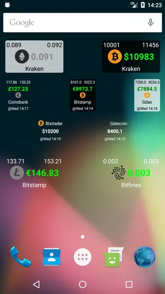 Bitcoin Ticker Widget Tangkapan skrin 0