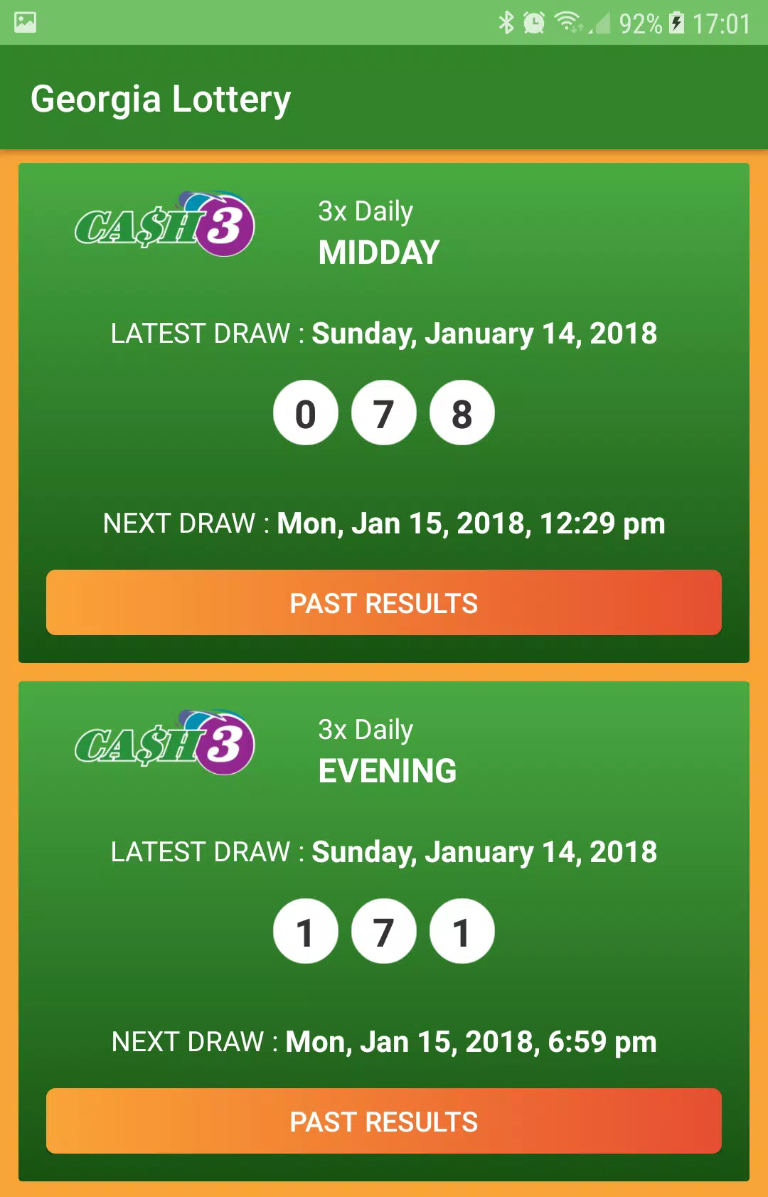 Georgia Lottery Results Ảnh chụp màn hình 0