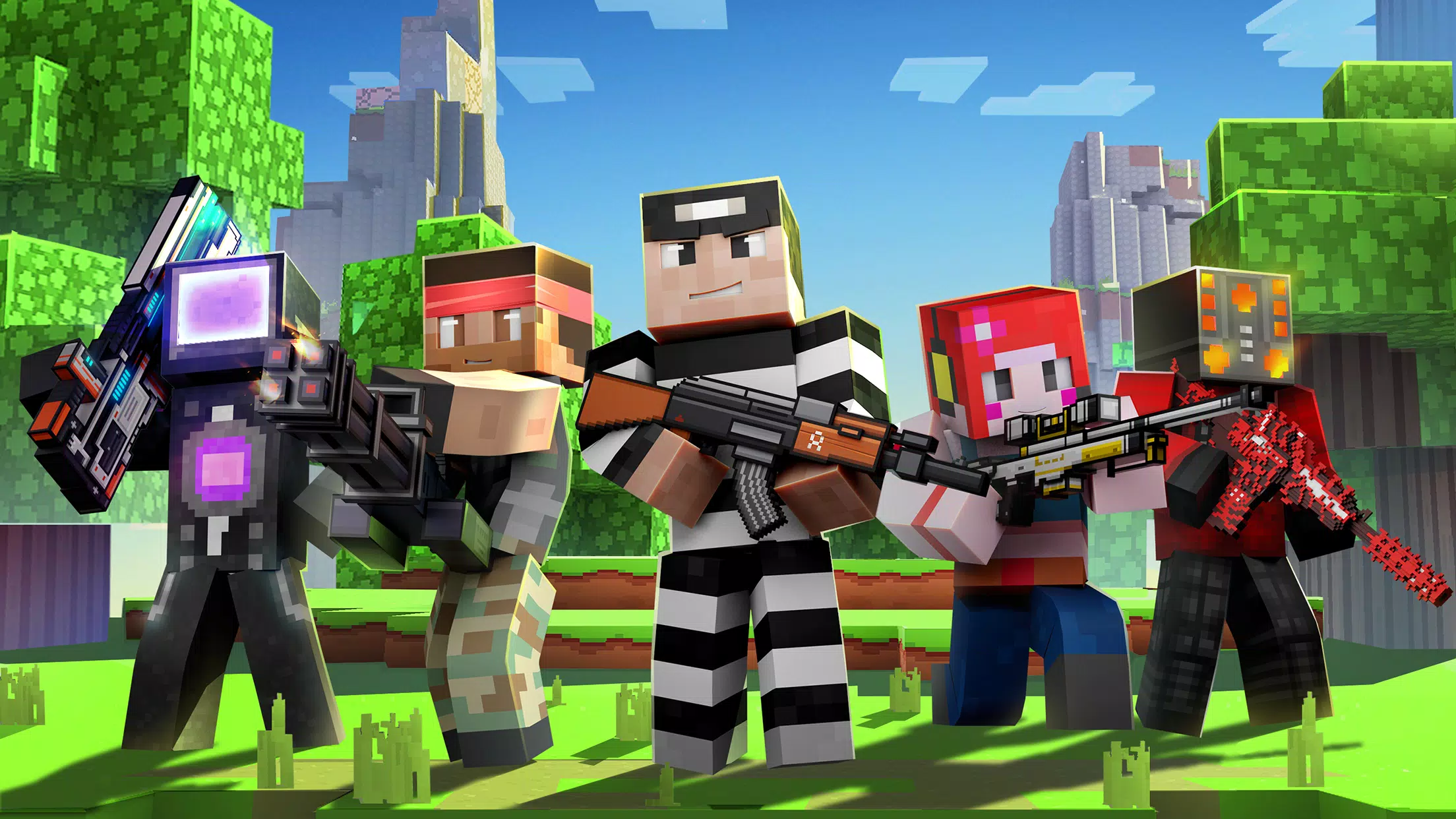 Cops N Robbers:Pixel Craft Gun ဖန်သားပြင်ဓာတ်ပုံ 0
