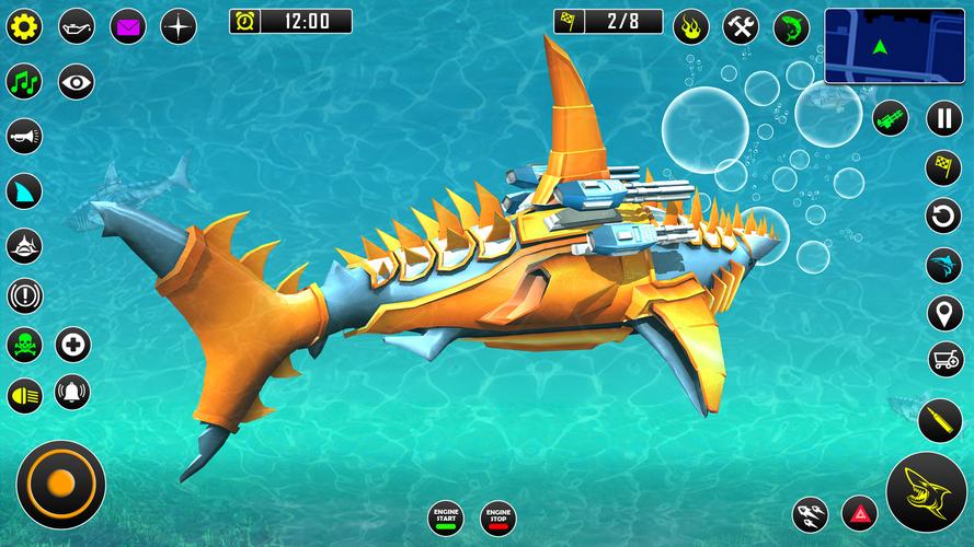 Shark Robot Car Game 3d Screenshot 2