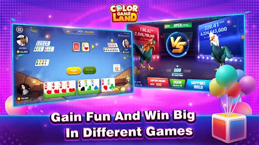 Color Game Land-Tongits, Slots Mod Скриншот 0