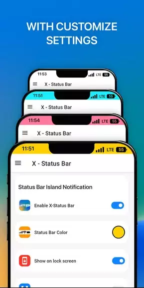 iCenter iOS 16: X - Status Bar Captura de pantalla 0