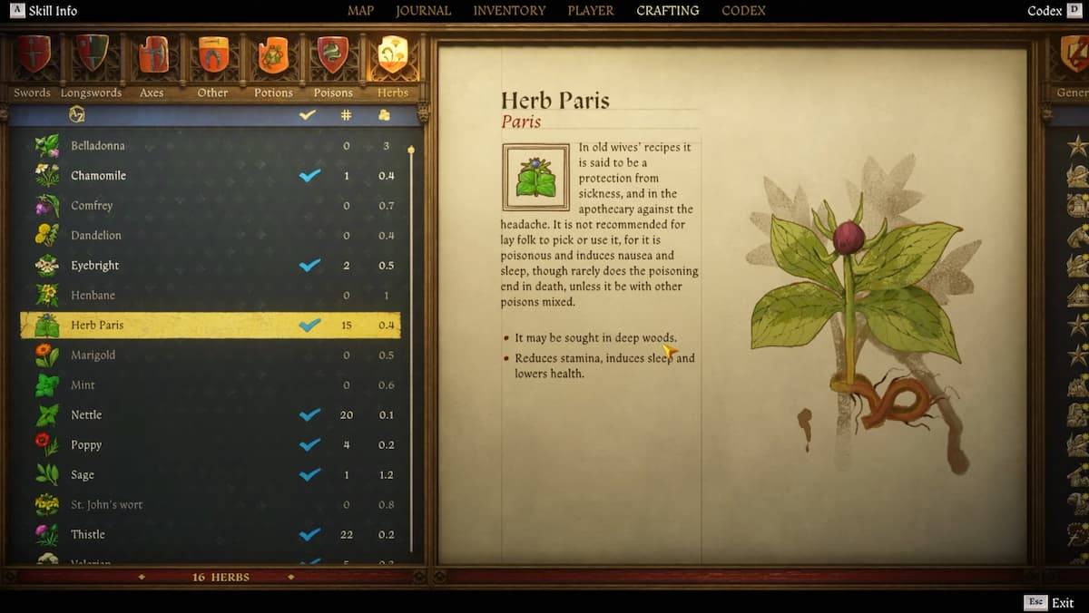 Como obter Herb Paris no reino venha Deliverance 2