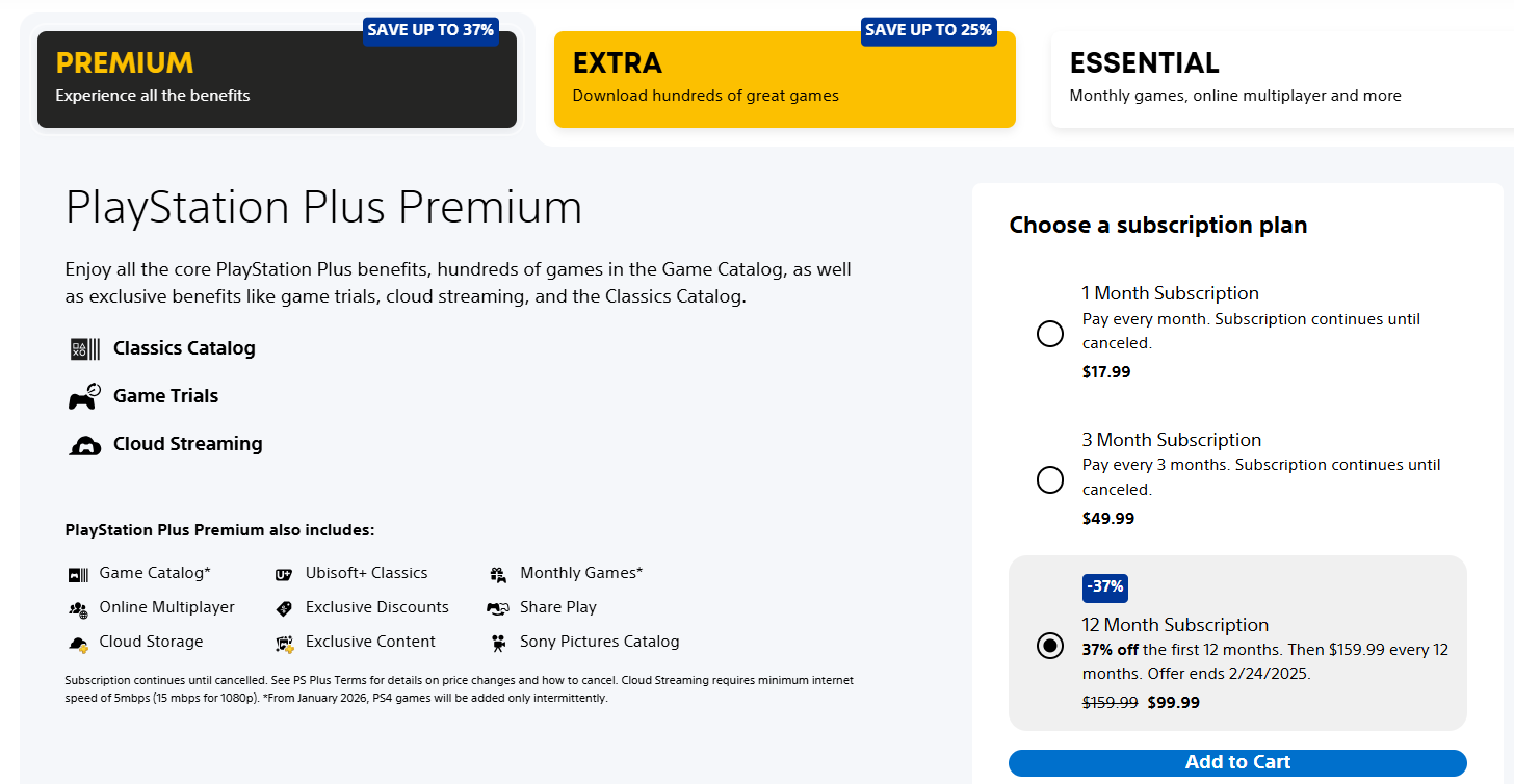 PlayStation plus extra en premium verlaagd naar $ 99,99 voor een jaar, maar alleen voor nieuwe of verlopen leden