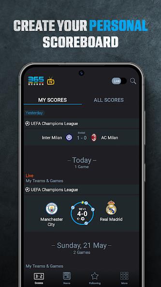 365Scores: Live Scores & News Mod Ekran Görüntüsü 1