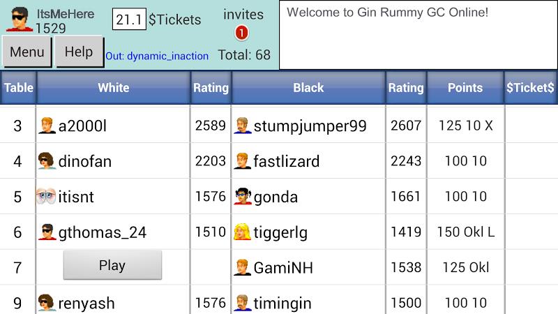 Gin Rummy GC Online স্ক্রিনশট 1