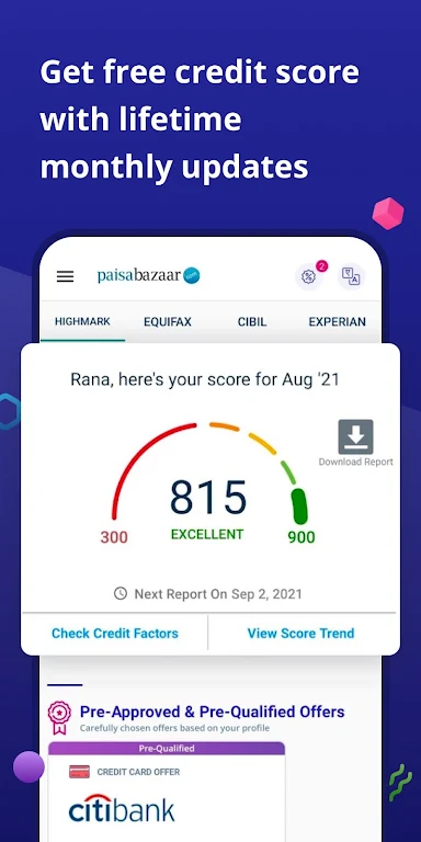 CreditScore, CreditCard, Loans Tangkapan skrin 1