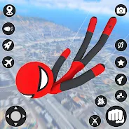 StickMan Rope Hero Spider Game Скриншот 0