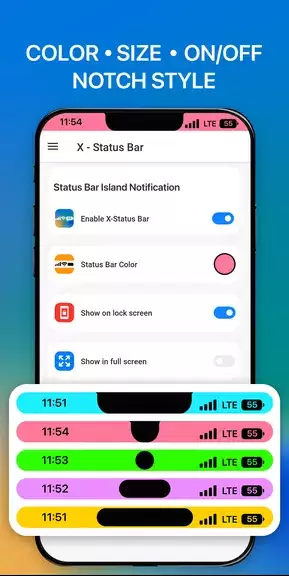 iCenter iOS 16: X - Status Bar Captura de pantalla 3