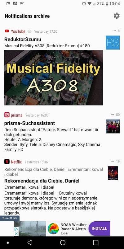 Notifications archive Screenshot 3