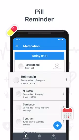Health tracker & Pill Reminder Capture d'écran 2