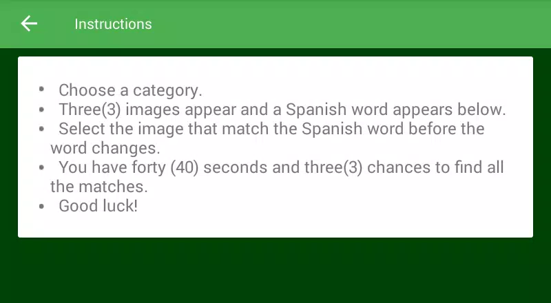 Match the Spanish Word Tangkapan skrin 1