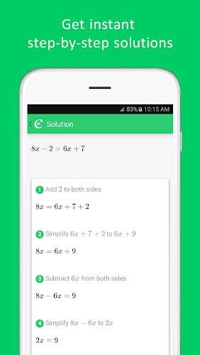 Cymath - Solucionador de Probl Captura de pantalla 1