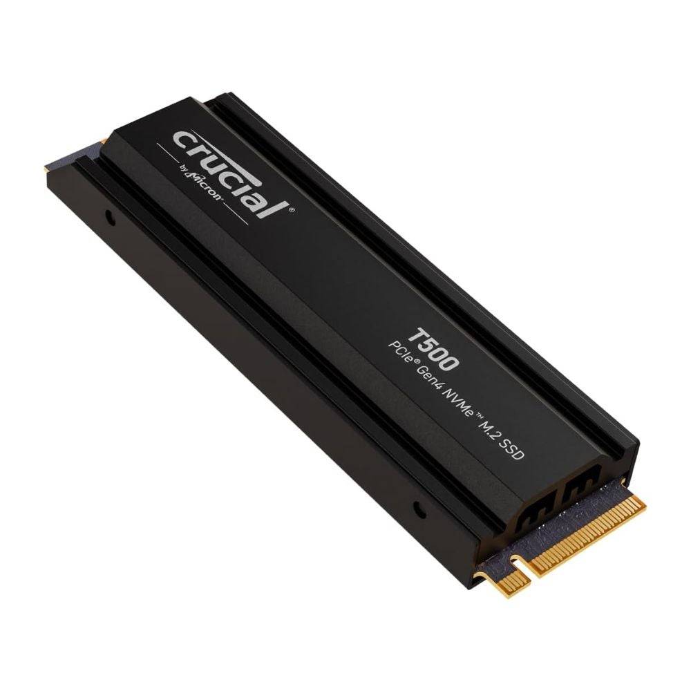 Crucial T500 2TB GEN4 NVME M.2 SSD di gioco interno con dissipatore di calore, fino a 7400 MB/s