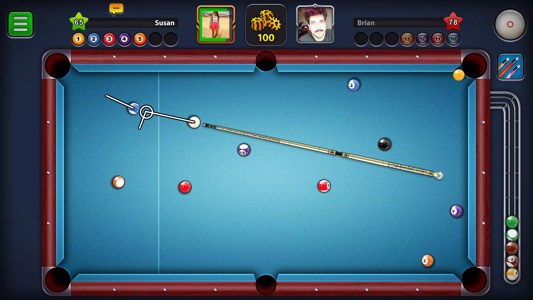 Billiards Game: 8 Ball Pool Ekran Görüntüsü 2