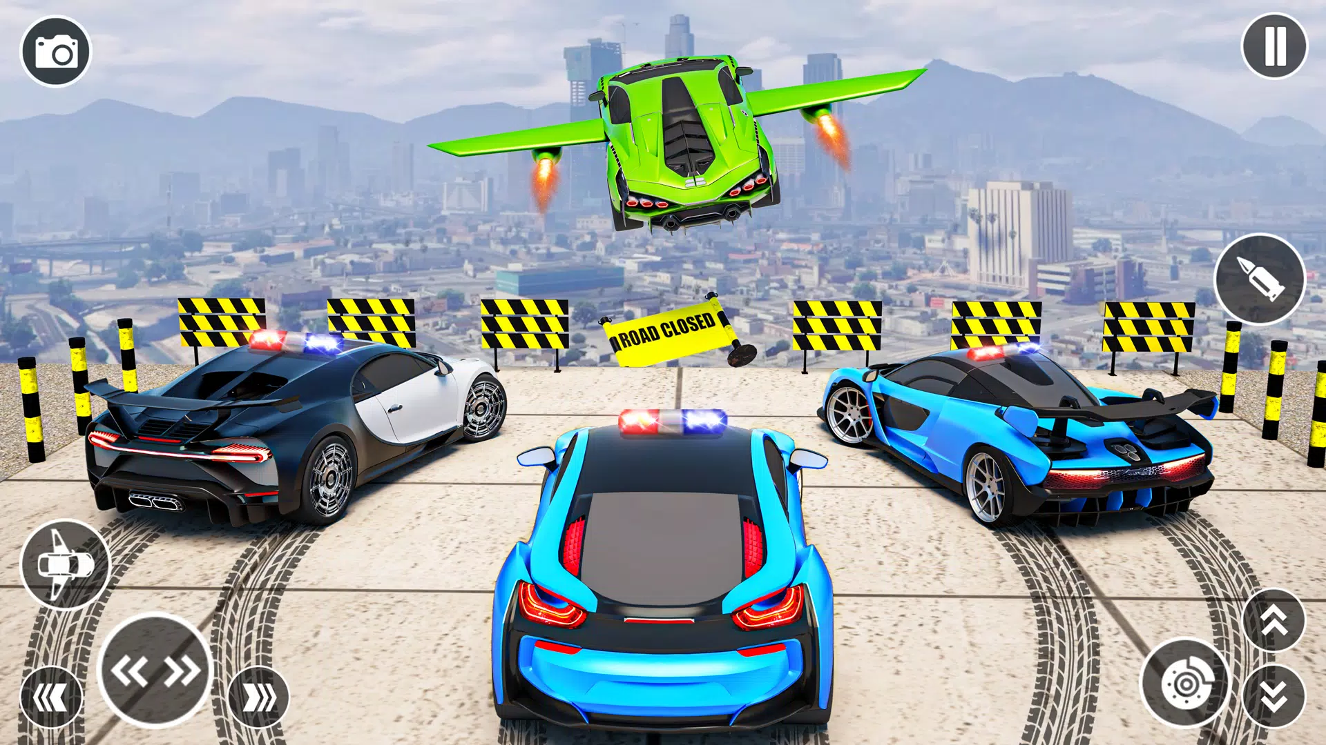 Flying Car Robot Shooting Game Скриншот 1
