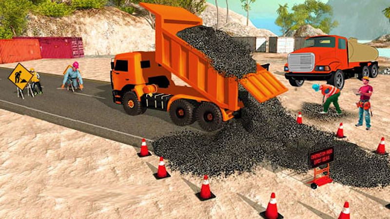 Highway road construction game Ekran Görüntüsü 3