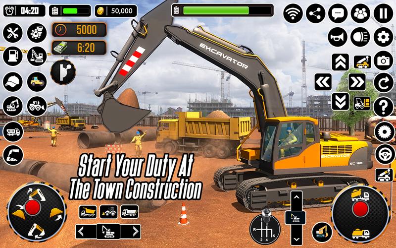 City Heavy Excavator Crane 3D Captura de pantalla 3