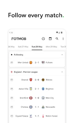 FotMob - Resultados de fútbol Captura de pantalla 0