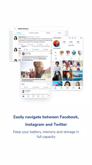 Social One - Facebook, Instagr Schermafbeelding 1