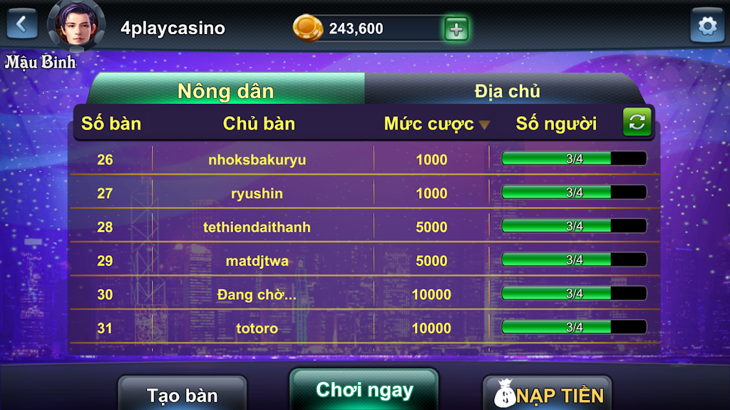 4Play - Mau Binh Online应用截图第1张