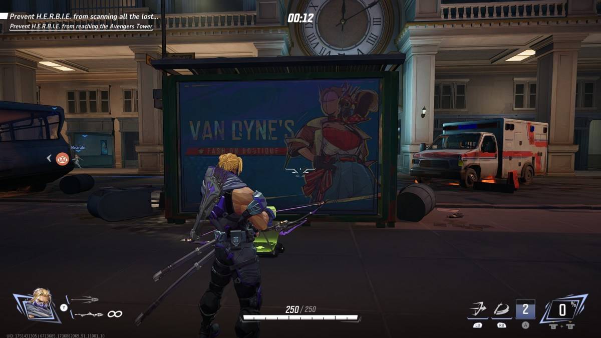 Van Dyne Fashion Boutique advertisement in Marvel Rivals Midtown