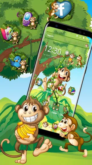 Schermata The Cute Cartoon Monkey Theme 1