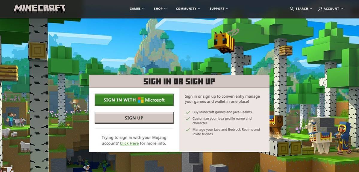 การสร้างบัญชี Minecraft
