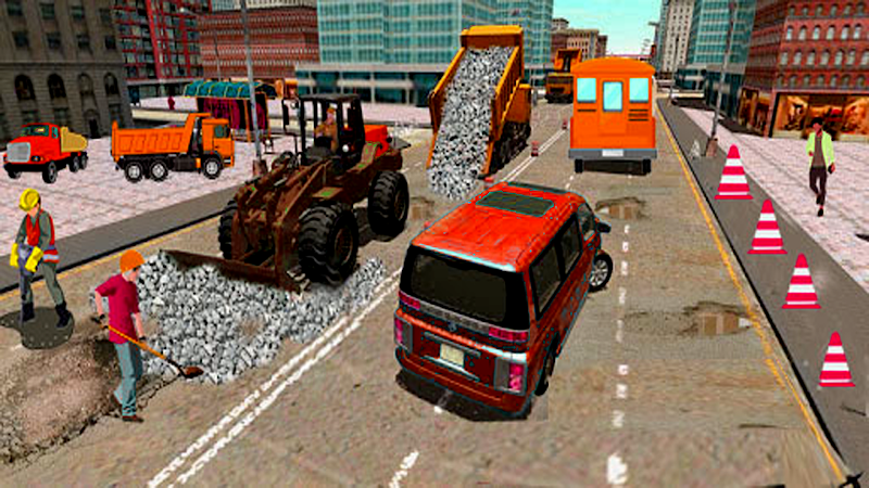 Highway road construction game Ekran Görüntüsü 1