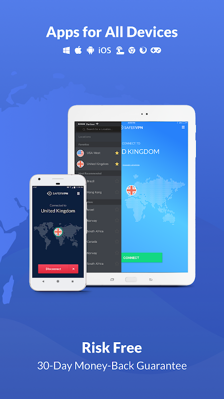 Free VPN Proxy & Hotspot WiFi security - SaferVPN Zrzut ekranu 2