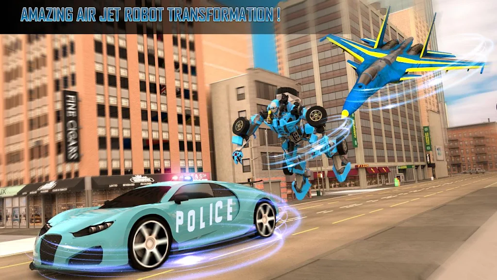 Police Air Jet Multi Robot Shooting Game ภาพหน้าจอ 1