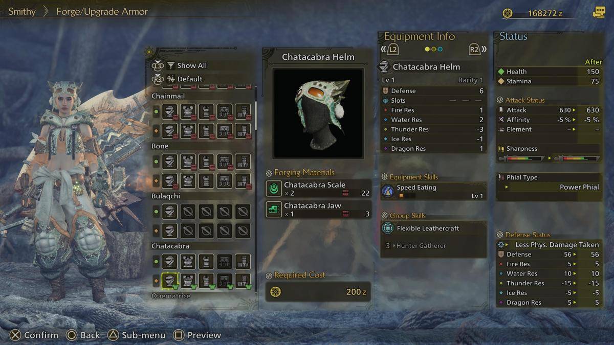 Chatecabra Armor Set Design 1