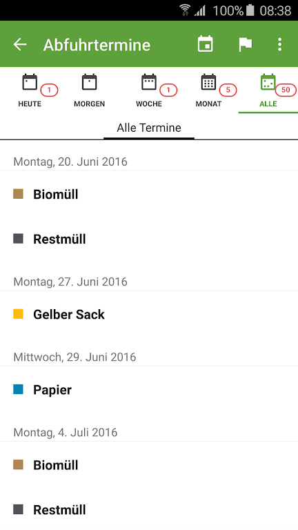 MüllAlarm App Screenshot 2