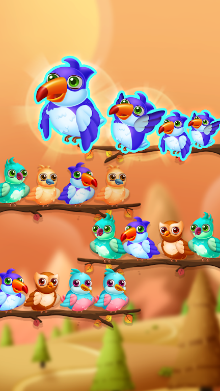 Bird Sort: Color Sorting Game Captura de pantalla 1