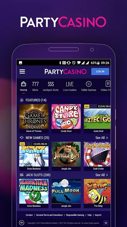 PartyCasino Casino: Roulette, Blackjack, & Slots Captura de tela 0
