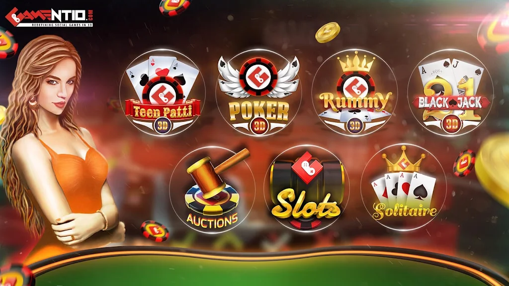 Gamentio 3D: Poker Teenpatti R Capture d'écran 0