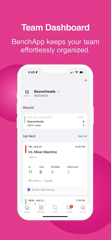 BenchApp - Sports Team Manager Tangkapan skrin 1