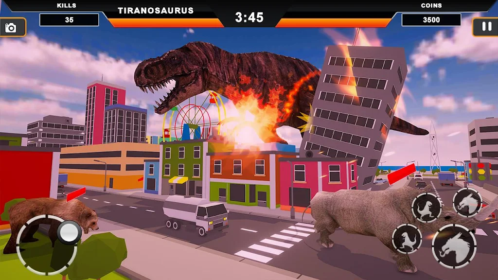 Dinosaur Rampage: Dino City Rampage Simulator Capture d'écran 1