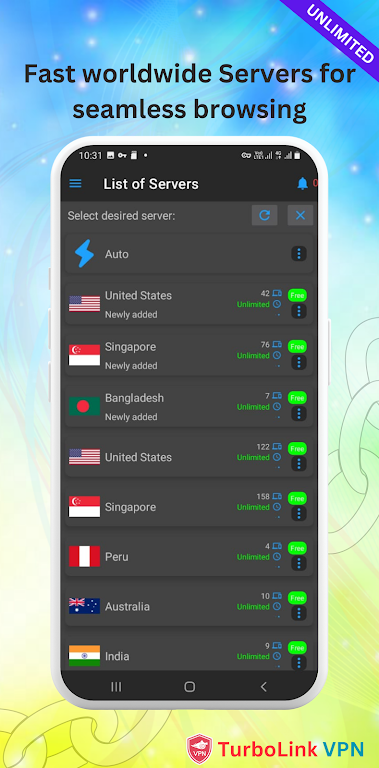 TurboLink VPN - Fast VPN Proxy Captura de pantalla 1