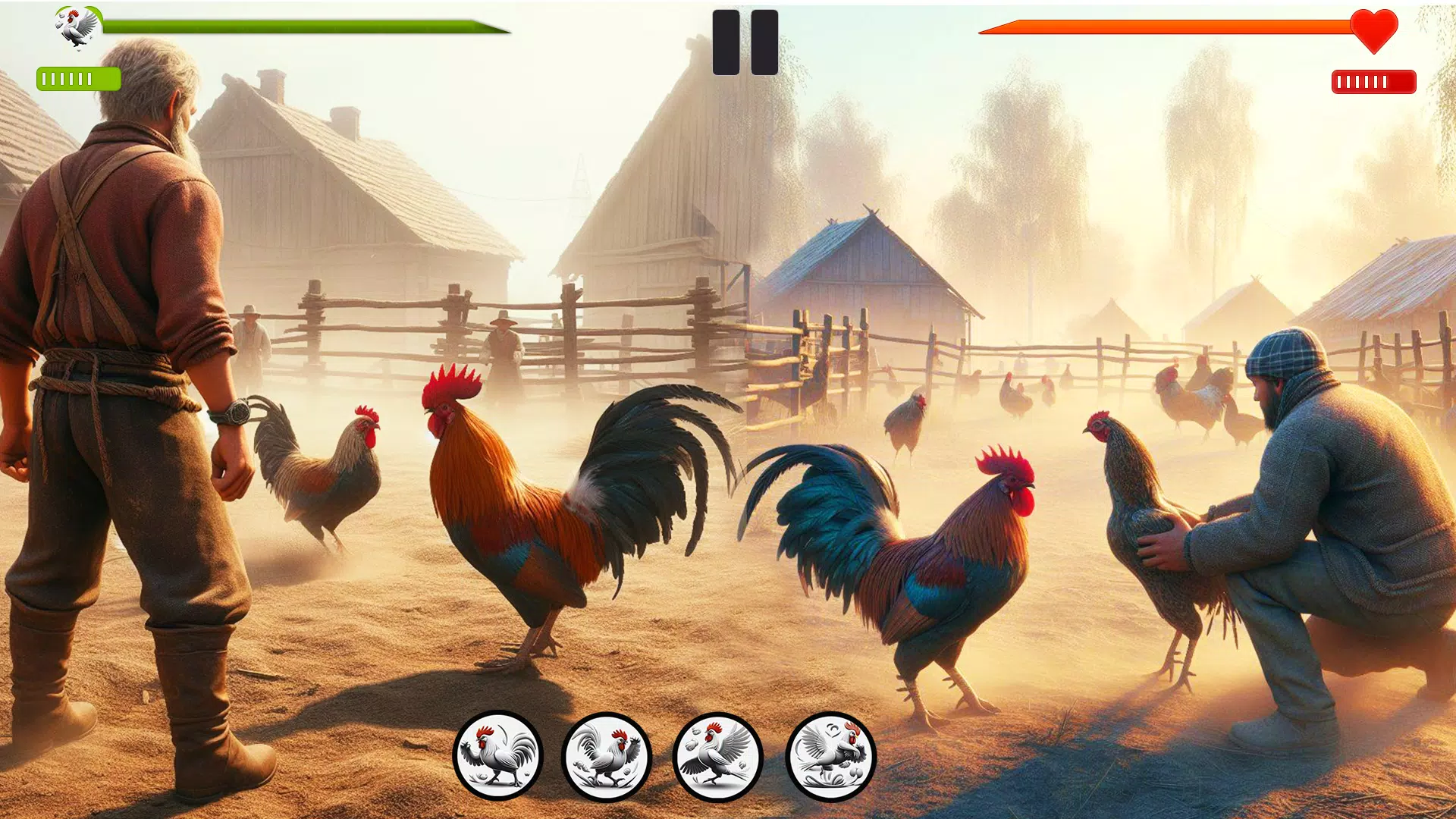 Farm Rooster Fighting Chicks 1 Tangkapan skrin 1