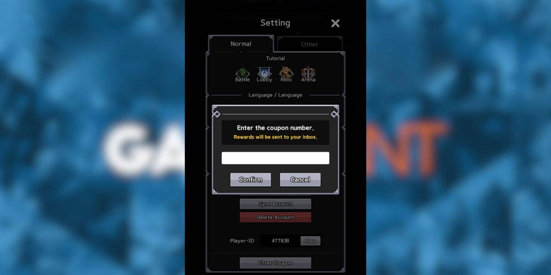 King God Castle Code Redemption Menu