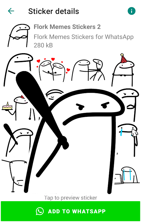 Flork memes stickers WASticker Ảnh chụp màn hình 3