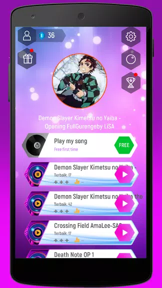 Kimetsu Demon Slayer Tiles Hop Schermafbeelding 0