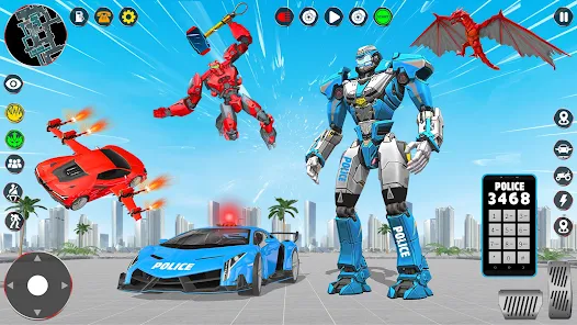 US Robot Car Transform - Police Robot Fighting Screenshot 2