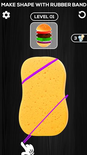 Sponge Art 3D Rubber Band Game Screenshot 1