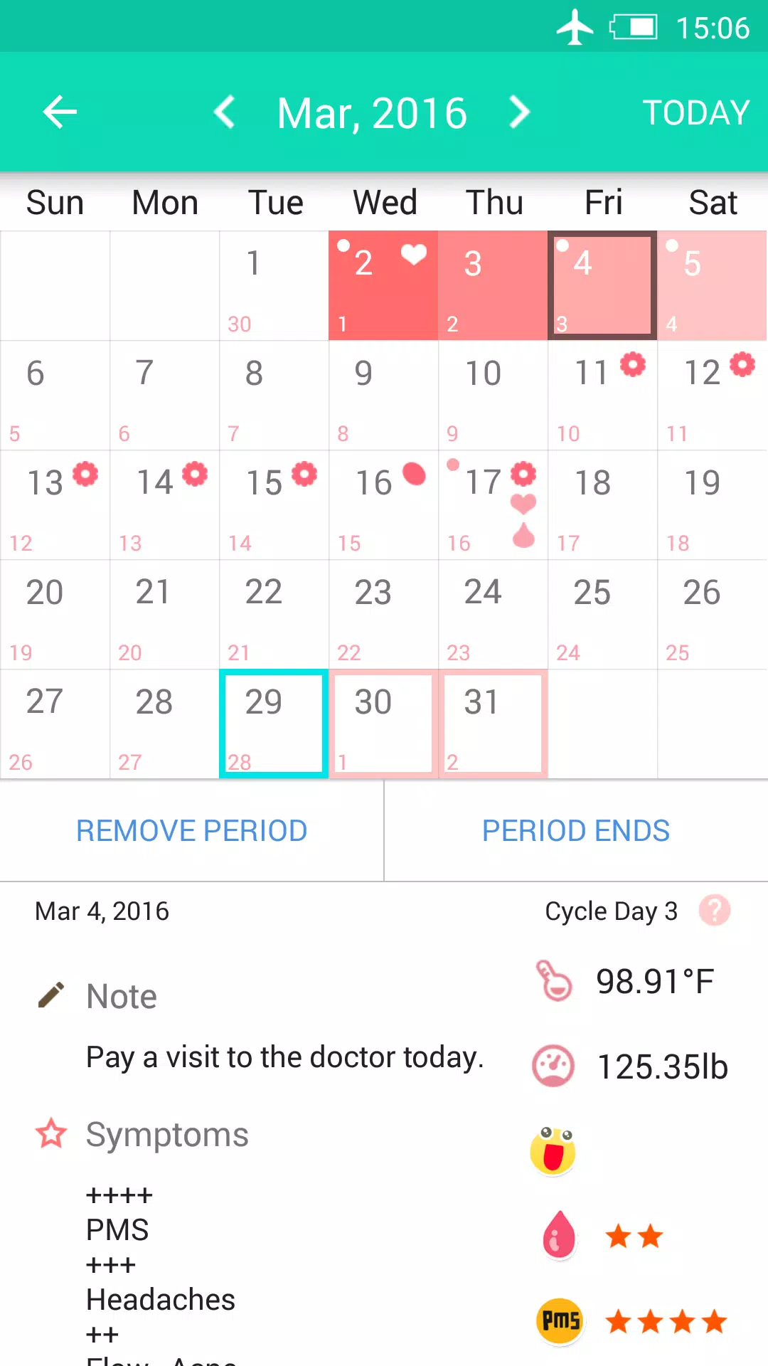 Period Tracker Ảnh chụp màn hình 1