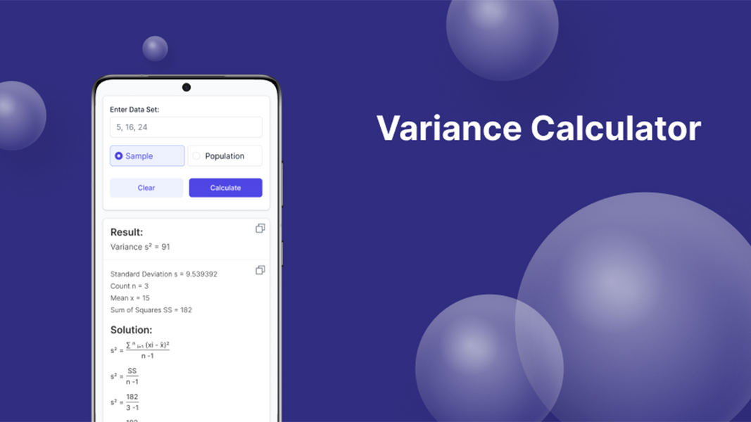 Variance Calculator Zrzut ekranu 2